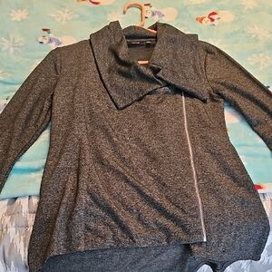 Apt. 9 Charcoal Textured Jacket Side Zip